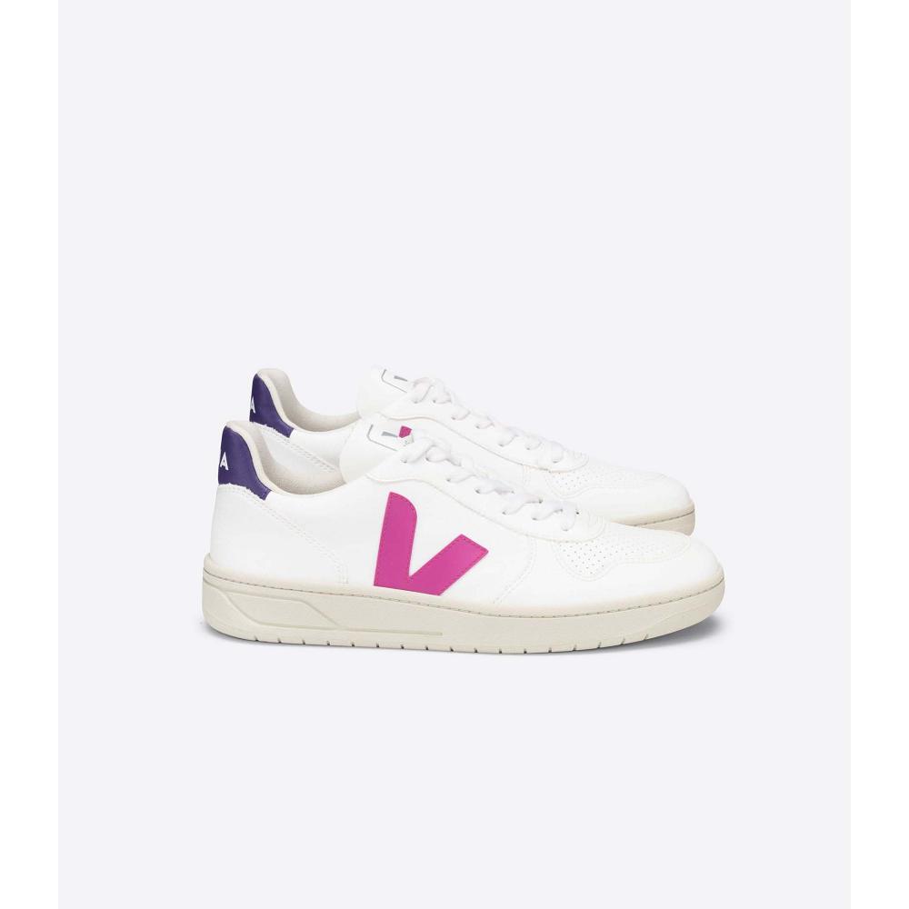 Veja V-10 CWL Women\'s Sneakers White/Purple | NZ 655ILH